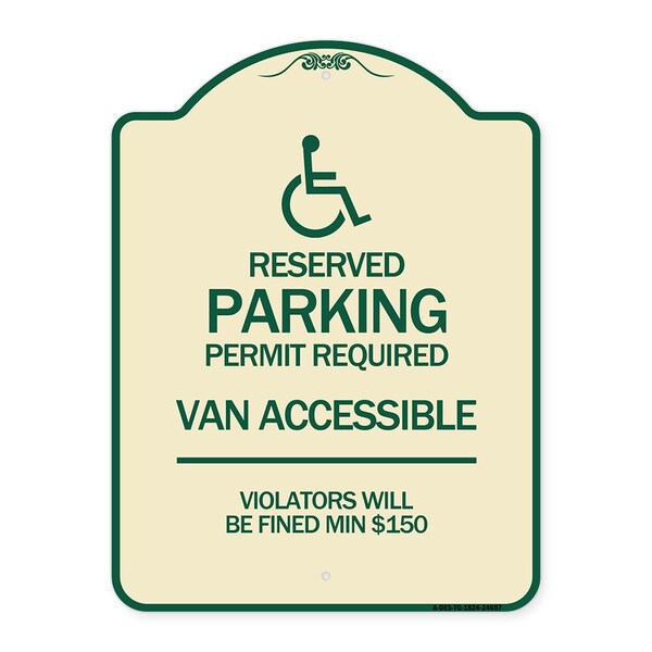 Connecticut Reserved Parking Permit Required Van Accessible Violators Will Be Fined M, TG-1824-24657